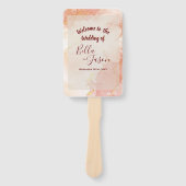 Weddenschapsprogramma Peach Gold Oranje marmer Par Handwaaier (Voorkant)