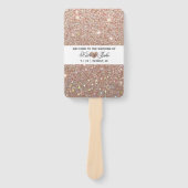 Weddenschapsprogramma - Roos Gold Heart Glitter Fa Handwaaier (Voorkant)