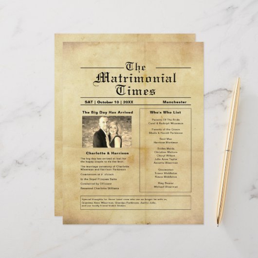 weddenschapsprogramma voor kranten (Voorkant / Achterkant in situ)