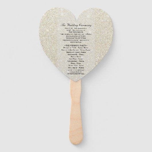 Weddenschapsprogramma - White Gold Glitter Fab Handwaaier (Achterkant)