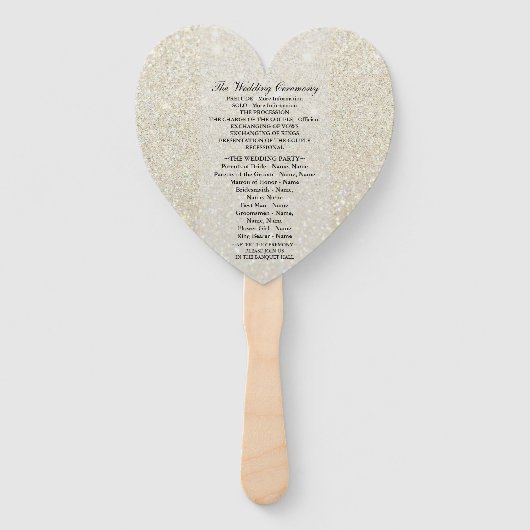 Weddenschapsprogramma - White Gold Glitter Fab Handwaaier (Achterkant)