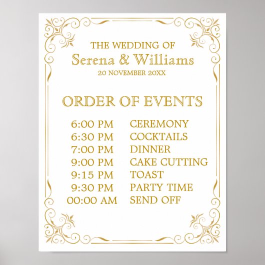 Weddenschapsschema van het evenementteken | Gatsby Poster (Voorkant)