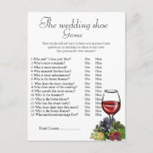 Weddenschapsschoen, vrijgezellenfeest schoenenspel briefkaart (Voorkant)