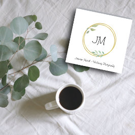 Weddenschapsstijl Monogram Gold Lijst Fotograaf Vierkante Visitekaartje