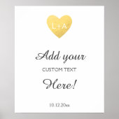 Weddenschapstekst, faux gouden sjabloon poster (Voorkant)