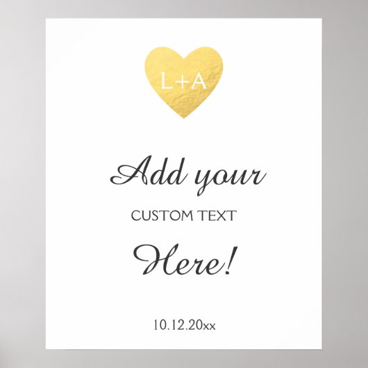 Weddenschapstekst, faux gouden sjabloon poster (Voorkant)