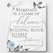 Weddenschapsverzoekbouwblok Stusty Blue Fotoplaat (Voorkant)