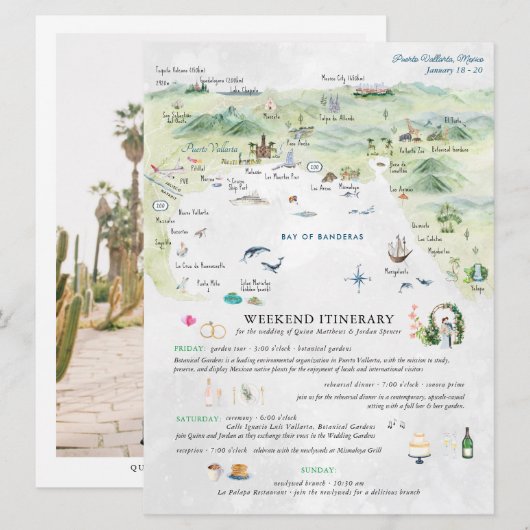 Weddenschapsweek in Puerto Vallarta | Reisroute (Voorkant / Achterkant)