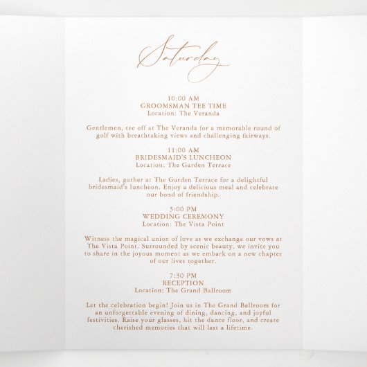 Weddenschapsweek reistijdlijn Elegant Boklet Drieluik Wenskaart (Binnenkant midden)