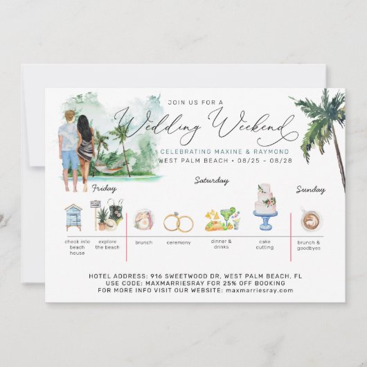 Weddenschapsweek | Tropisch strand Kaart (Voorkant)