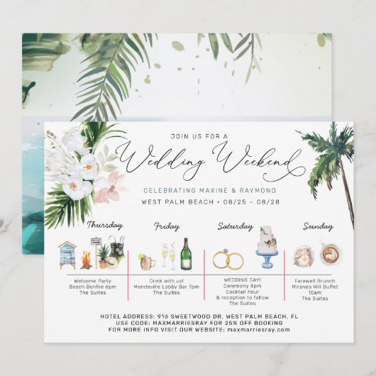 Weddenschapsweek | Tropisch strand Kaart (Voorkant / Achterkant)