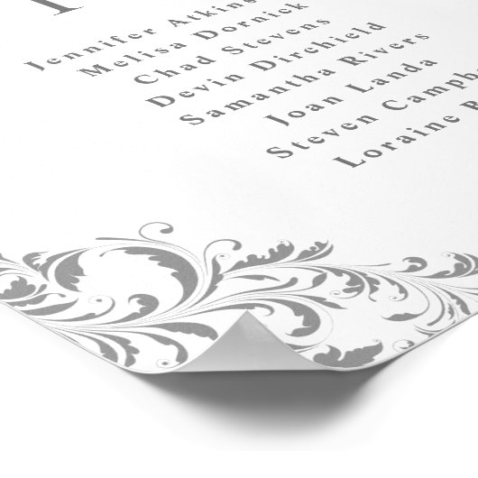 Weddenserijvergrafiek 8x10 Zilvergrijs Vlourish Poster (Hoek)