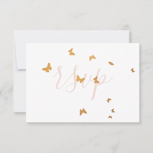 Weddenskaart Butterflies RSVP-kaart RSVP Kaartje (Voorkant)