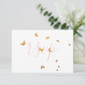 Weddenskaart Butterflies RSVP-kaart RSVP Kaartje (Staand voorkant)
