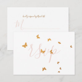 Weddenskaart Butterflies RSVP-kaart RSVP Kaartje