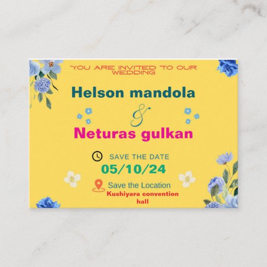 Weddenskaart Informatiekaartje (Voorkant)