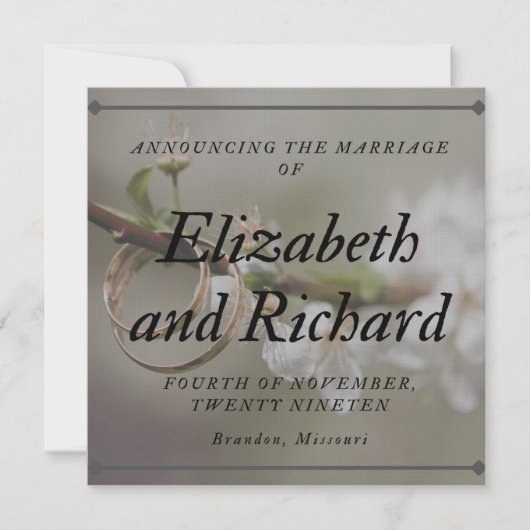 Weddenskaart Kaart (Voorkant)