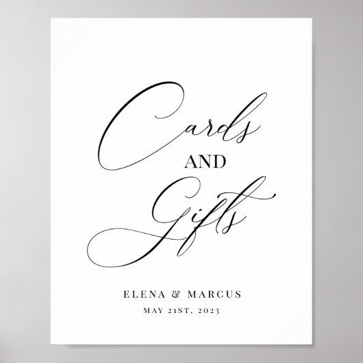 Weddenskaarten en cadeaubonen Moderne elegant Poster (Voorkant)