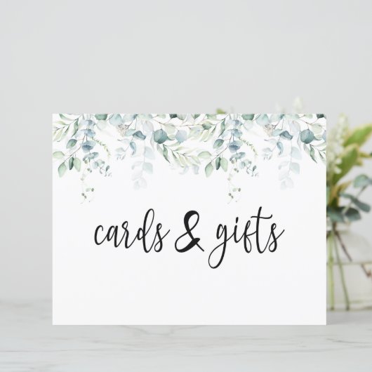 Weddenskaarten en cadeaubonnen - Eucalyptus Wedden (Staand voorkant)