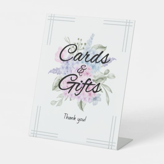 Weddenskaarten en cadeaubonnen reclamebord met voetstuk (Voorkant)