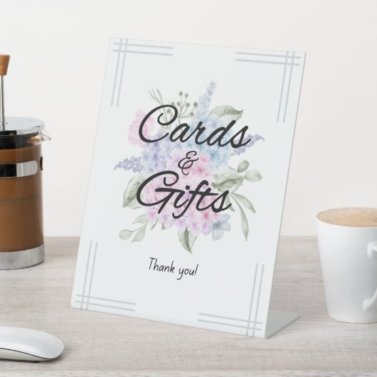 Weddenskaarten en cadeaubonnen reclamebord met voetstuk (Insitu)