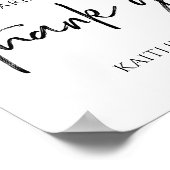 Weddenskaarten en cadeaus 8x10 modern script zwart poster (Hoek)