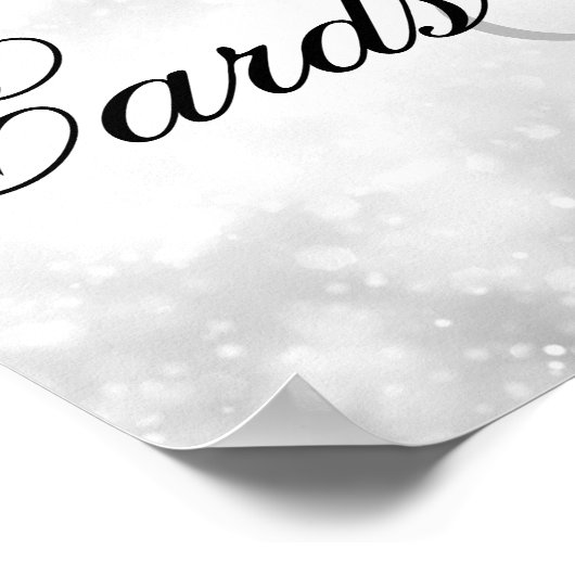 Weddenskaarten en cadeautjes Silver Shimmer-lichte Poster (Hoek)