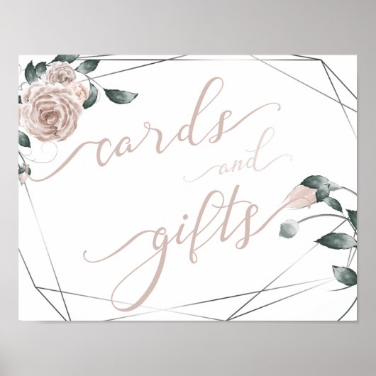 Weddenskaarten en Roos van Gifts Dusty Floral Sign Poster (Voorkant)