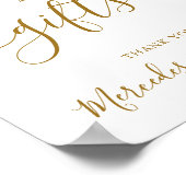 Weddenskaarten met gebarsten goudkalligrafie poster (Hoek)