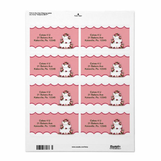 Weddenskaartlabel Etiket (Full Sheet)