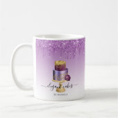 Weddenskap Glitter Drip Paarse Gold Bakery Koffiemok (Links)