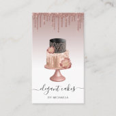 Weddenskap Glitter Drip Roos Gold Bakery Visitekaartje (Voorkant)