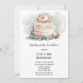 Weddenskap met Peony Flowers Bridesmaids Lunch Kaart