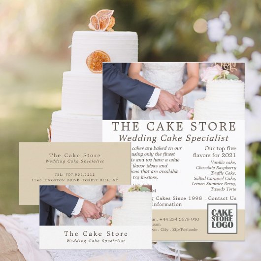 Weddenskap, suikergoed, Adverteren Cake Store Flyer