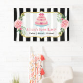 Weddenskapontwerper Gold Pink Floral Striped Spandoek (Insitu)