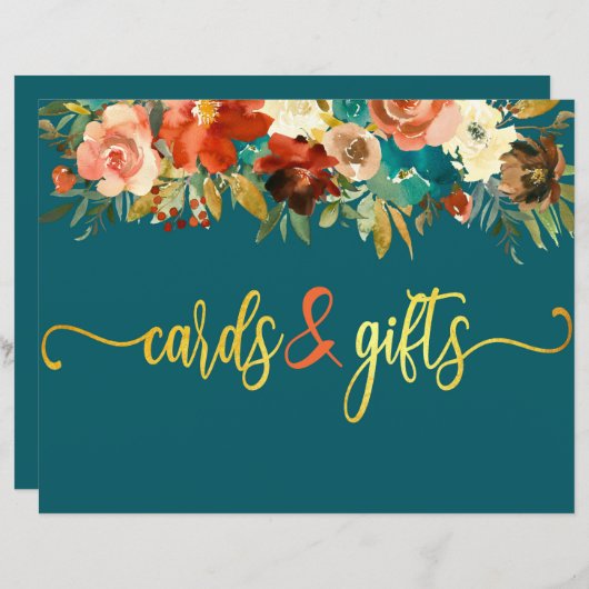 Weddenskars en -cadeautjes - Blauwgroen en Oranje (Voorkant / Achterkant)