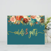 Weddenskars en -cadeautjes - Blauwgroen en Oranje  (Staand voorkant)