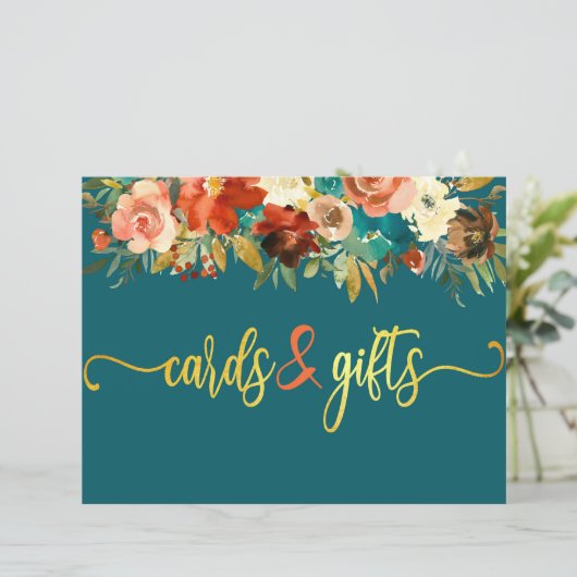 Weddenskars en -cadeautjes - Blauwgroen en Oranje  (Staand voorkant)