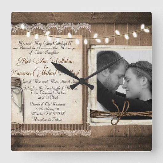 Weddensklok Vierkante Klok (Voorkant)