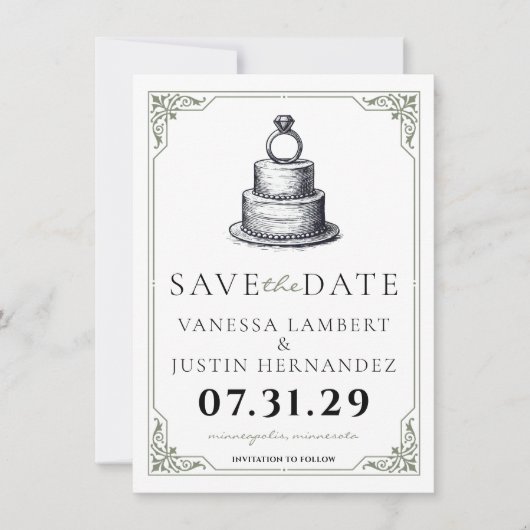 Weddensknok sparen de datum save the date (Voorkant)