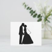Weddenskusbride en bruinsilhouette briefkaart (Staand voorkant)