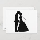 Weddenskusbride en bruinsilhouette briefkaart (Voorkant / Achterkant)