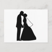 Weddenskusbride en bruinsilhouette briefkaart (Voorkant)