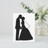 Weddenskusbride en bruinsilhouette briefkaart (Staand voorkant)