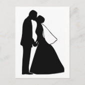 Weddenskusbride en bruinsilhouette briefkaart (Voorkant)