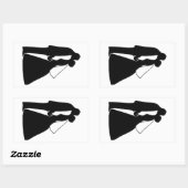 Weddenskusbride en bruinsilhouette rechthoekige sticker (Vel)