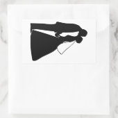 Weddenskusbride en bruinsilhouette rechthoekige sticker (Tas)