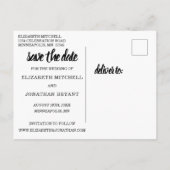 Weddensoonset met palmboom Silhouette Beach Scene Aankondigingskaart (Achterkant)