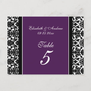 Weddenstabel nummer kaarten Plum Damask