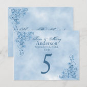 Weddenstabel Plaats kaarten: Sky Blue Elegance Briefkaart (Voorkant / Achterkant)